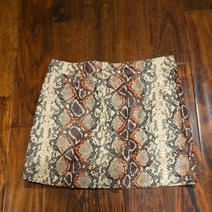 Marie Oliver Tan and Brown Mini Pencil Skirt